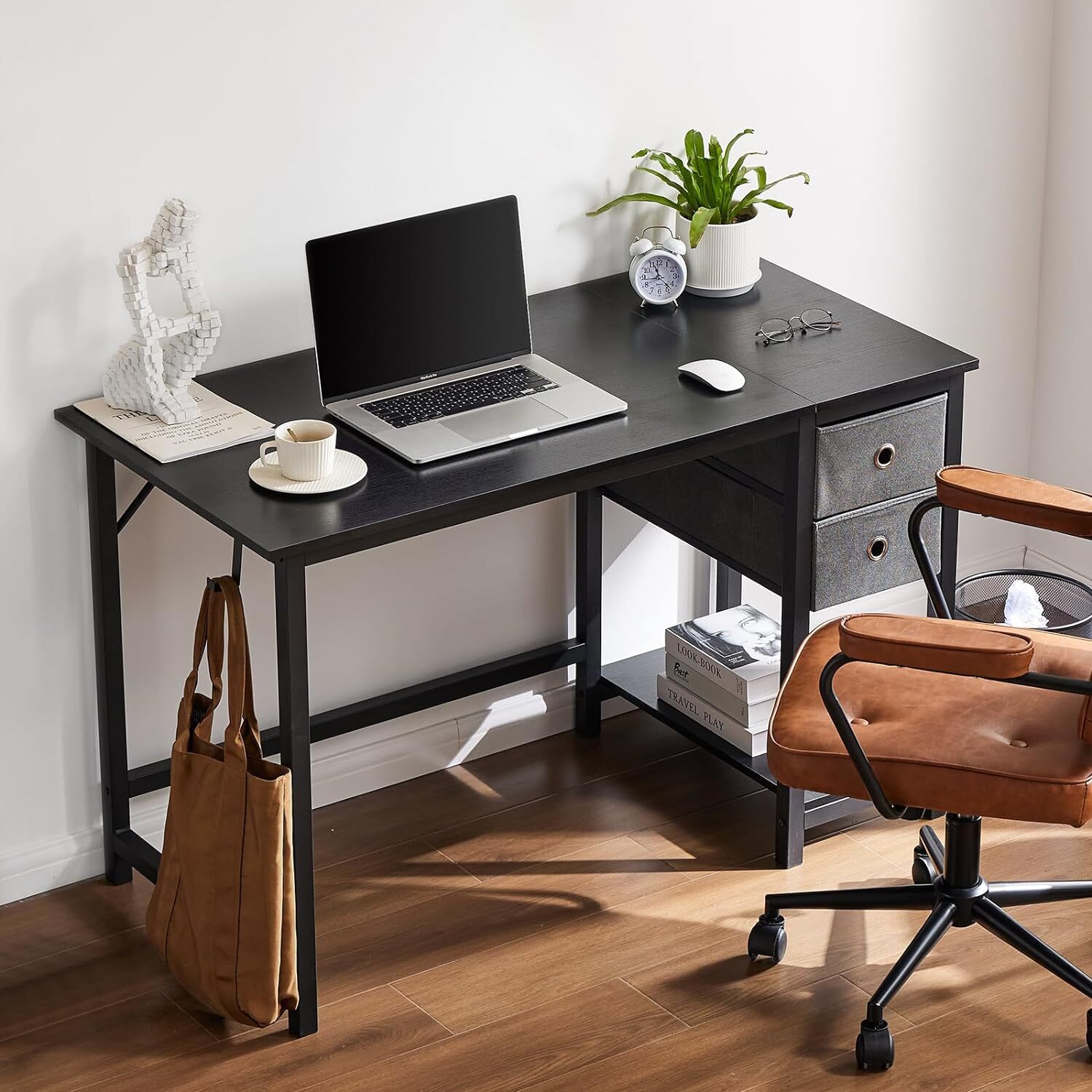 40-55 inch Home Office Computer Desk with Drawers Small Writing Work Study Desks