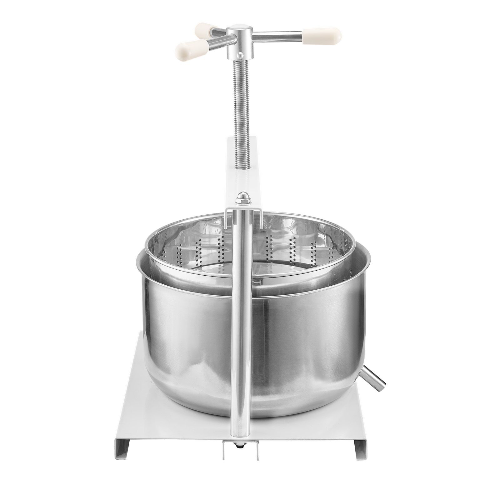 3.17 Gal Fruit Wine Press, 2 Stainless Steel Barrels, Manual Juice Maker for