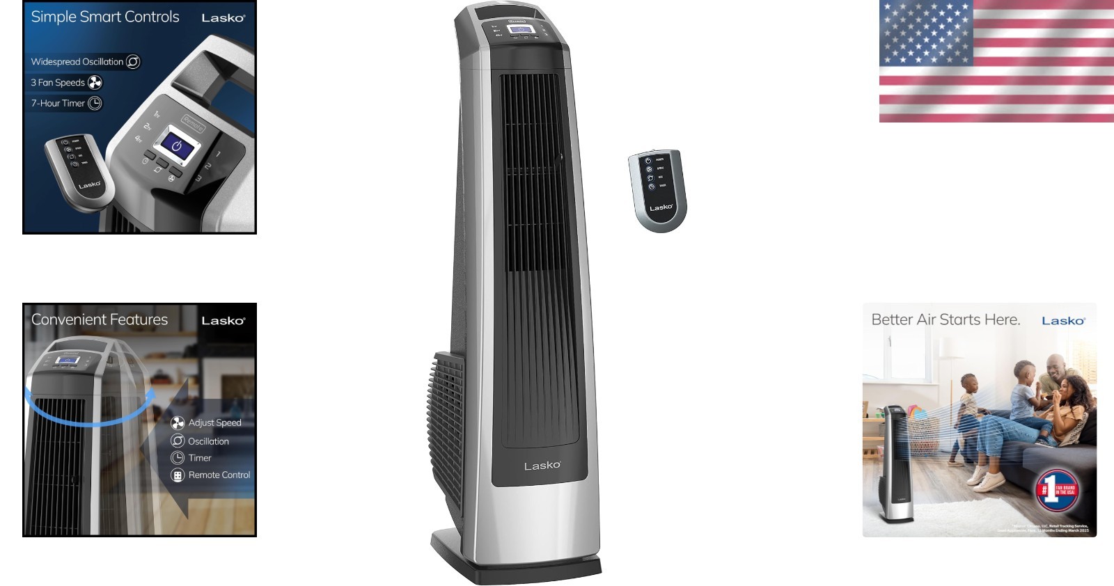 High Velocity Oscillating Tower Fan for Bedroom Garage Basement with Remote