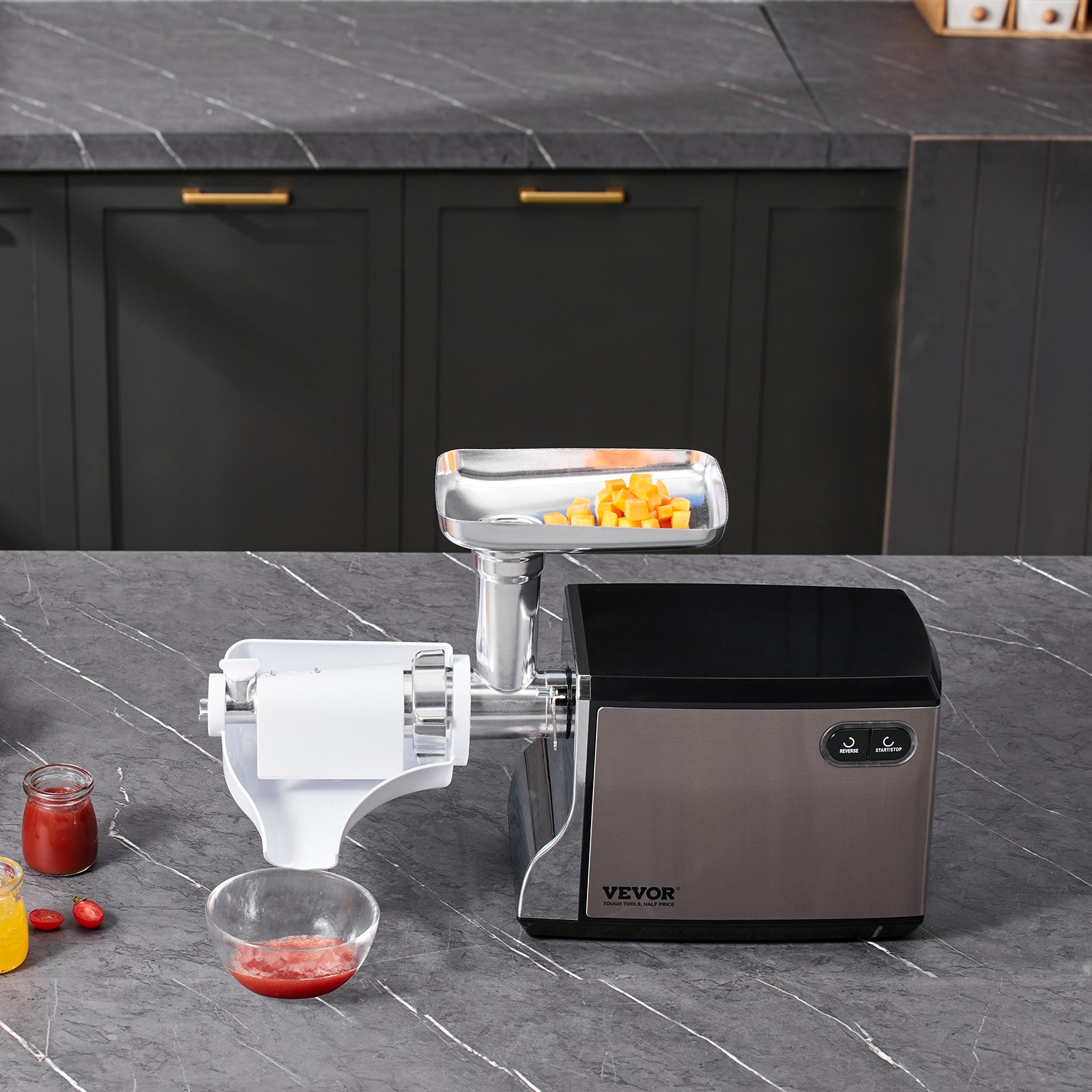 VEVOR 100 LBS/H Electric Tomato Strainer 400W Tomato Sauce Maker Machine Փ45mm
