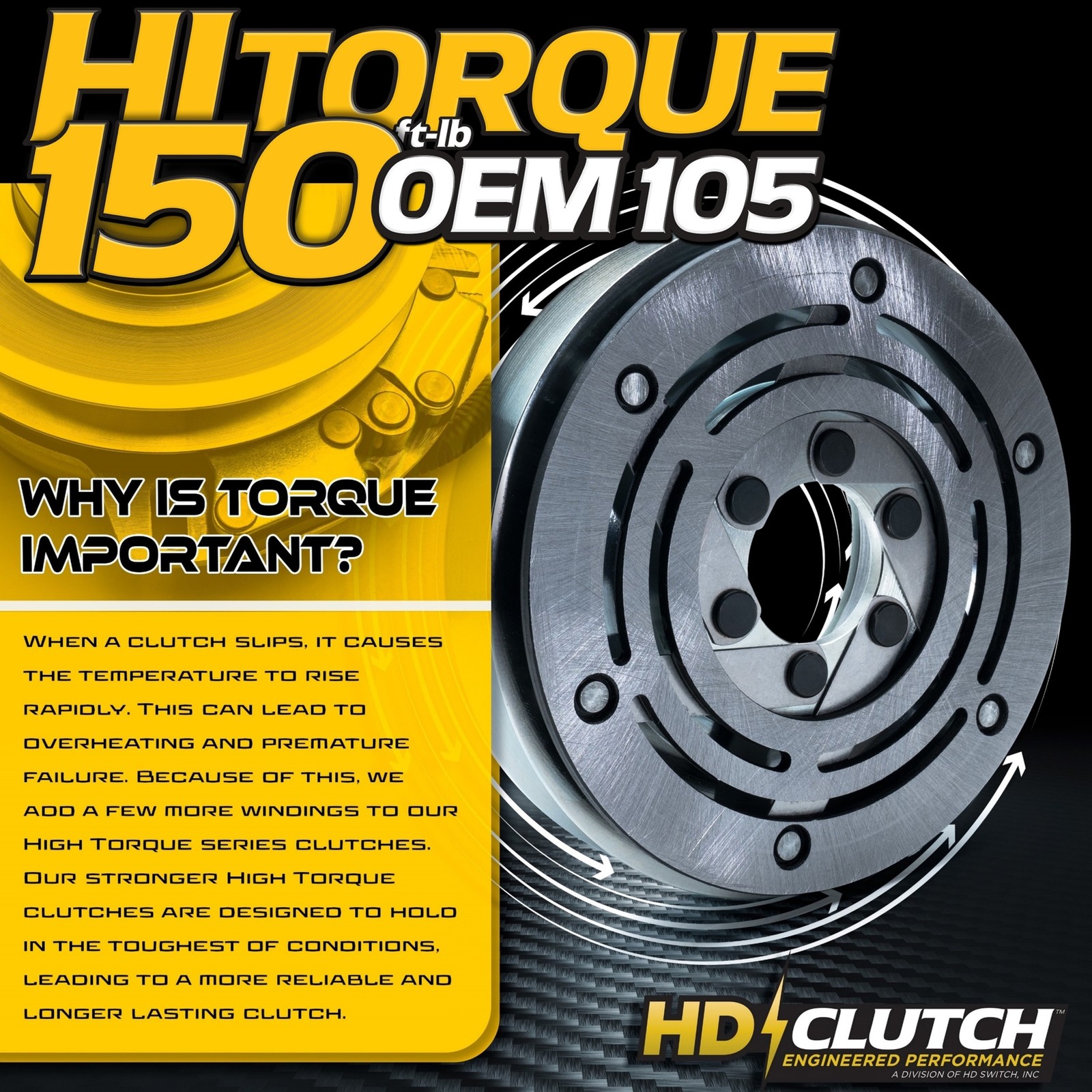 HiTorque 130ftlb (OEM 105) BIGBearing Upgrade AM141536 PTO Clutch for John Deere