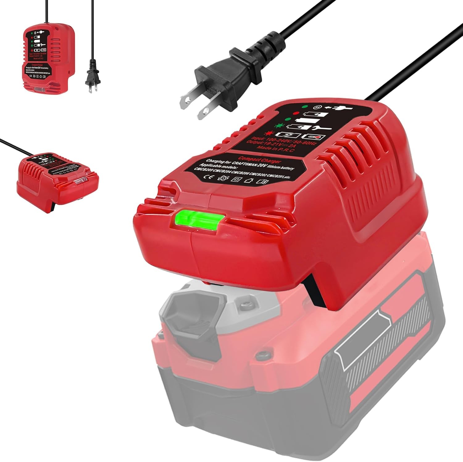 Battery Charger for Craftsman Battery 20V Portable 1/2 Size 20V Charger Travel