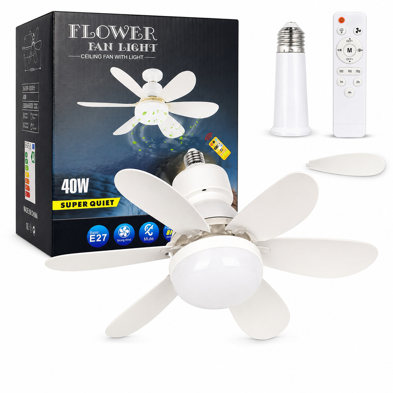 Socket Fan Light Ceiling Fans With Lights And Remote Dimmable LED Ceiling Fan US