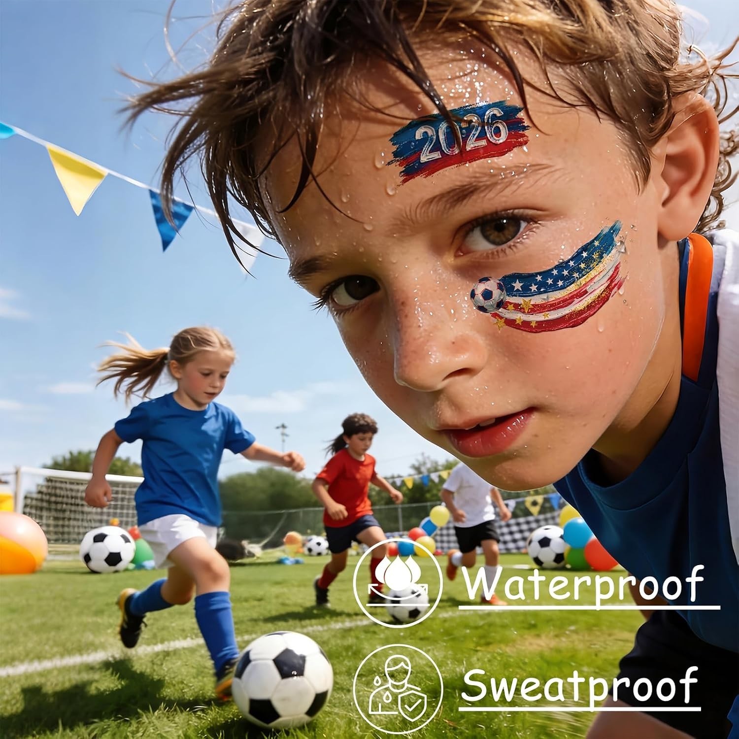 45 Pcs Soccer Tattoos for Kids, Teens, Adults – World Cup 2026 Merchandise, W…