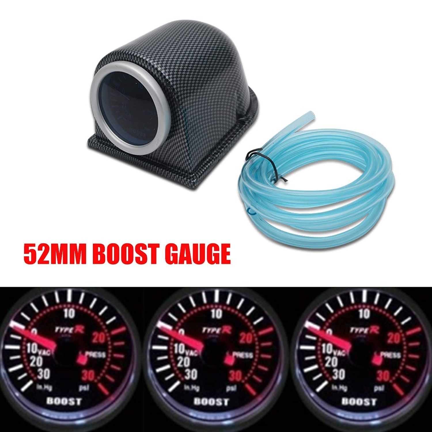 Automotive Turbocharger Pressure Gauge 0-35 PSI 2″52mm Universal Turbo Boo