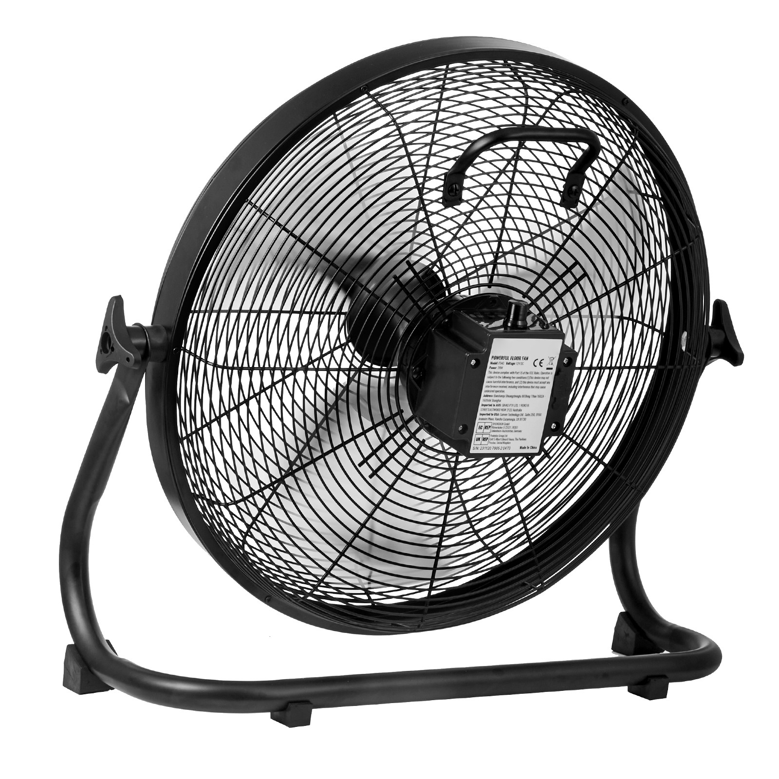 VEVOR 16” Rechargeable High Velocity Cordless Floor Fan Battery Metal Camping