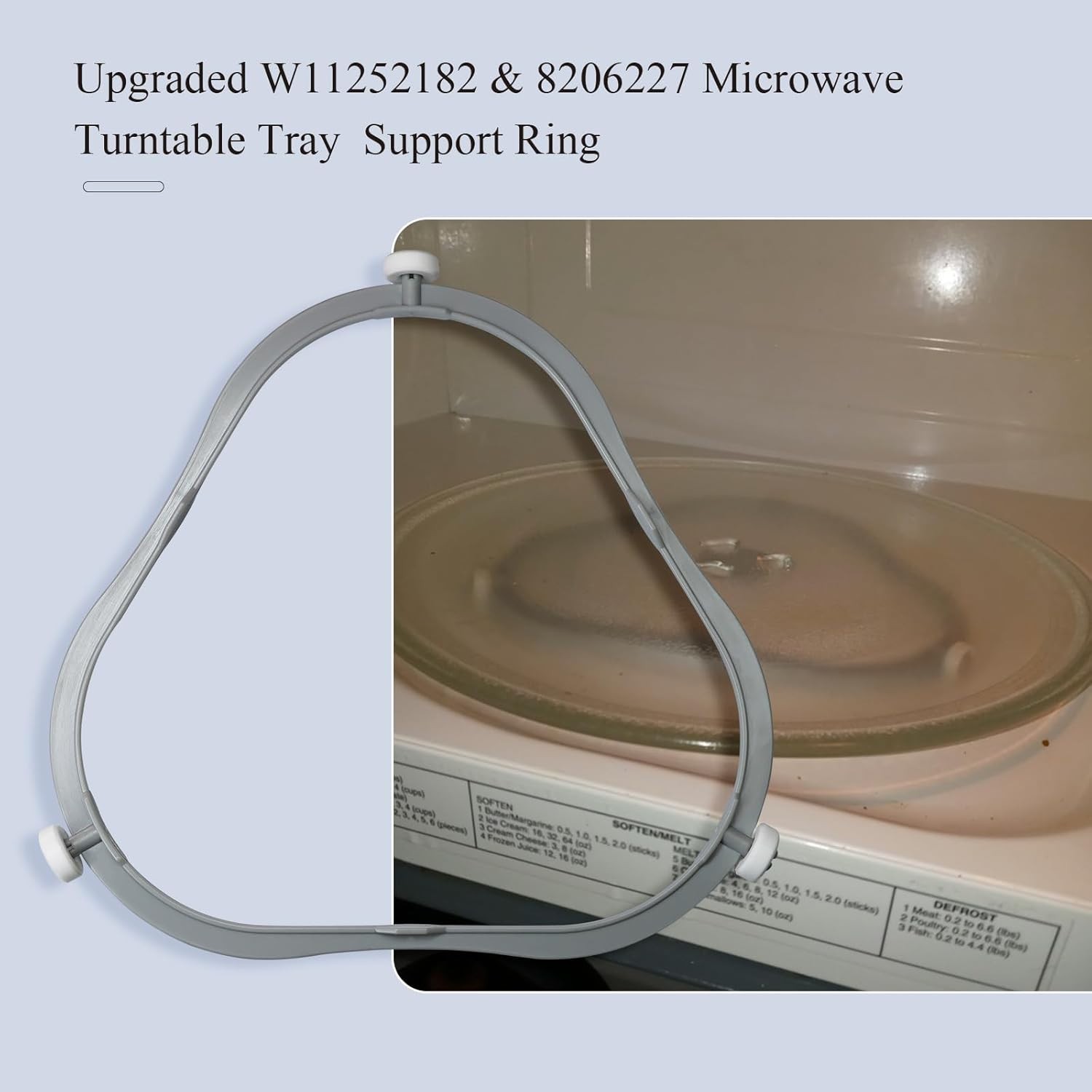 2 PCS 7.48 Inch Microwave Turntable Support Ring Triangle For Whirlpool