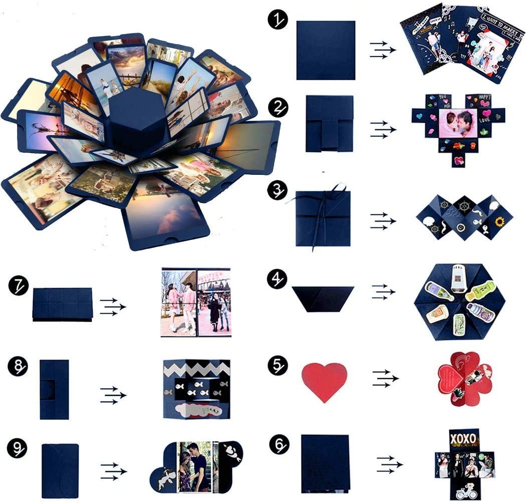 Explosion Box 16.7in x 14.2in DIY Gift Box with 6 Faces – Perfect