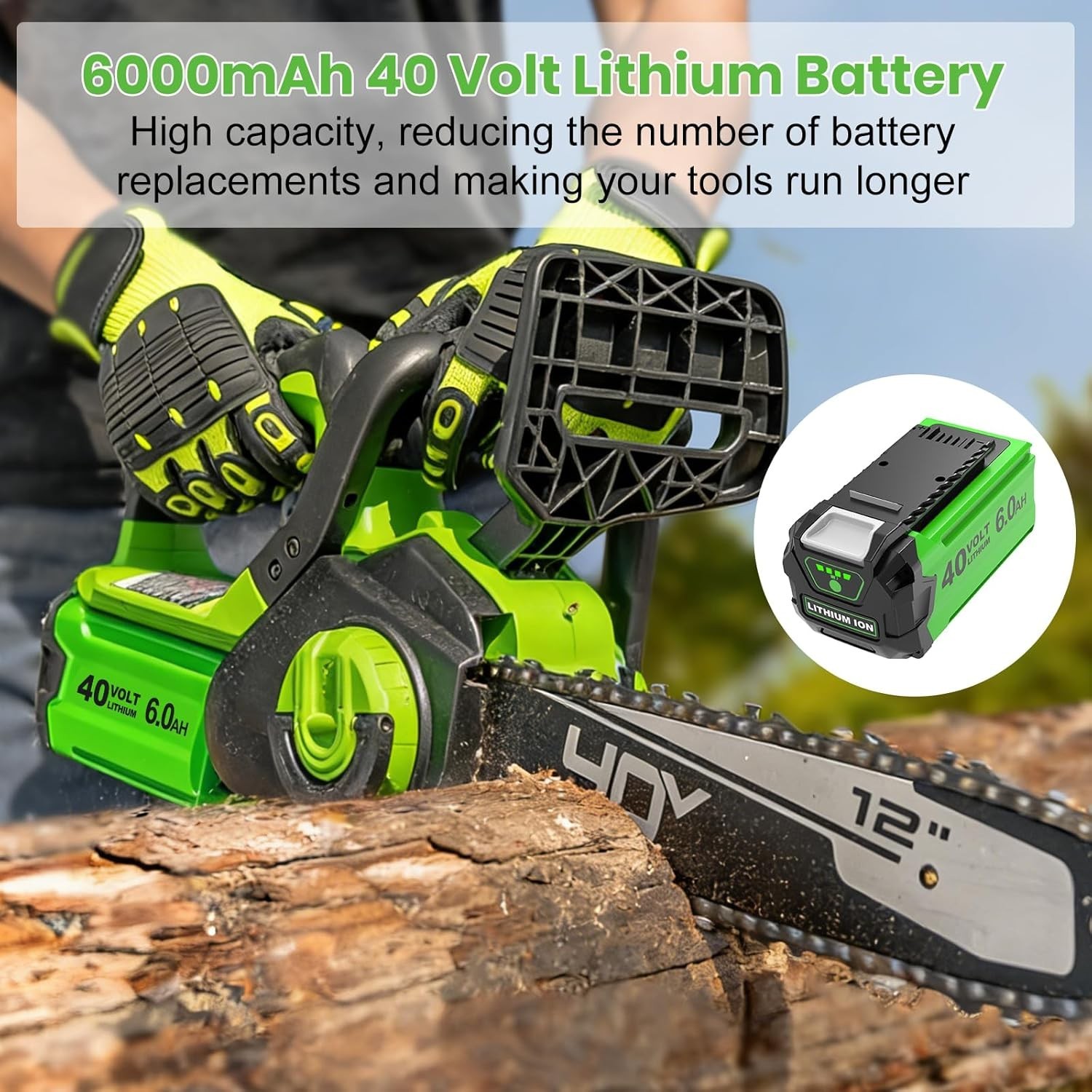 Battery For Greenworks 40V Lithium G-MAX Battery /Charger 29472 20292 206722