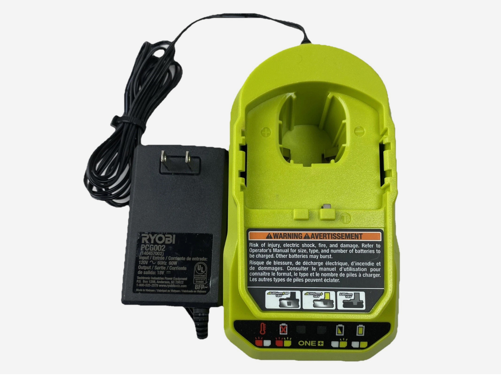Ryobi PCG002 18v Fast Battery Charger One+ Lithium-Ion ships Puerto Rico.
