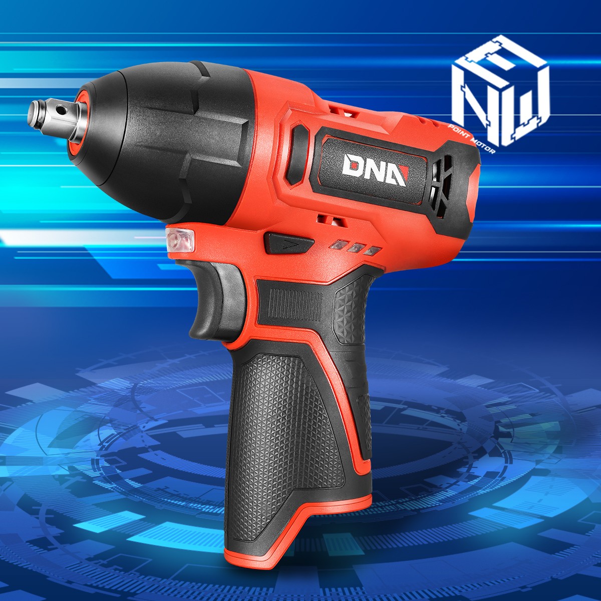 DNA Motoring 3/8” Chuck 12V Speed 2700/min Cordless Electric Ratchet Wrench Red