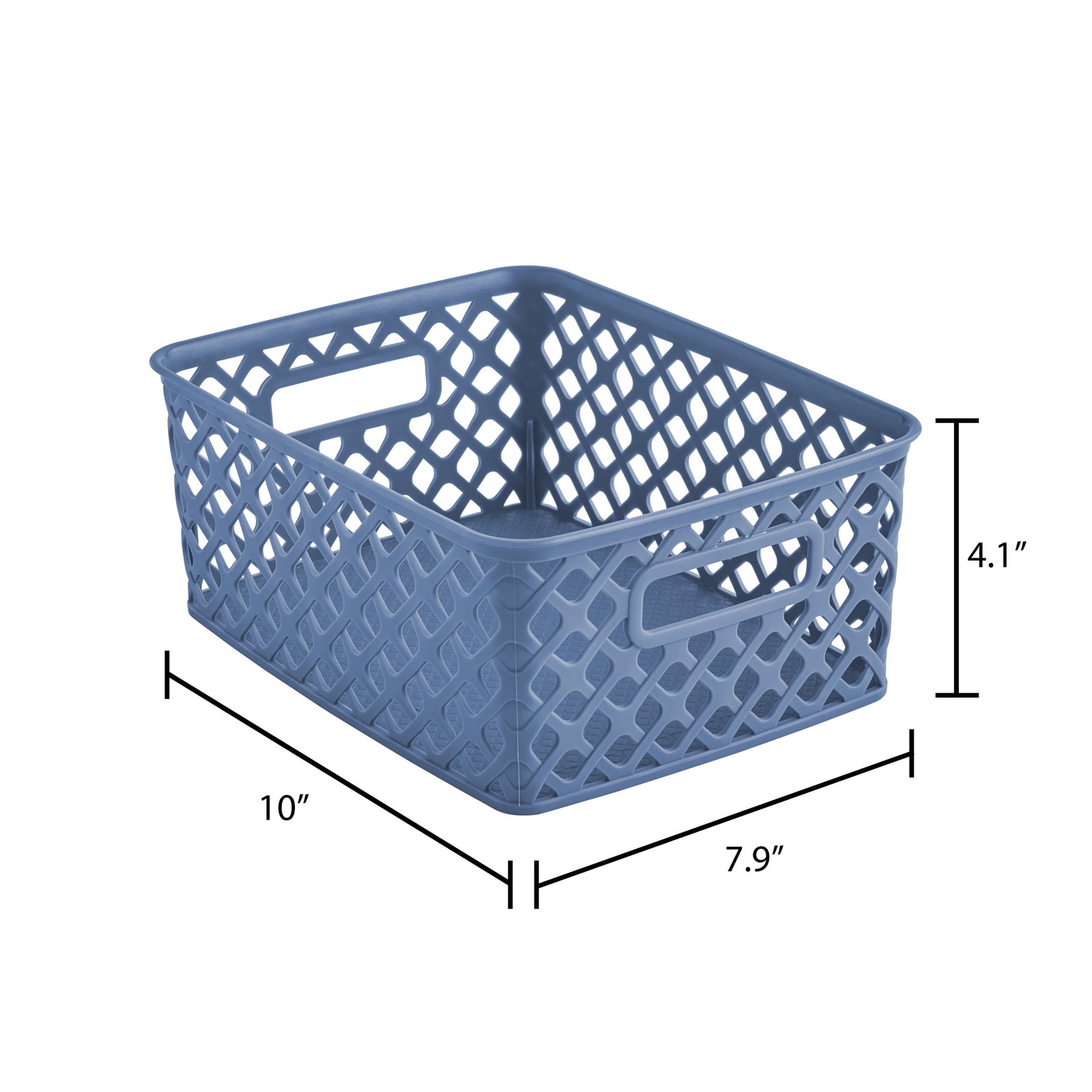 Large White Decorative Plastic Storage Basket 14.7 in x 12 in x 8.5 in