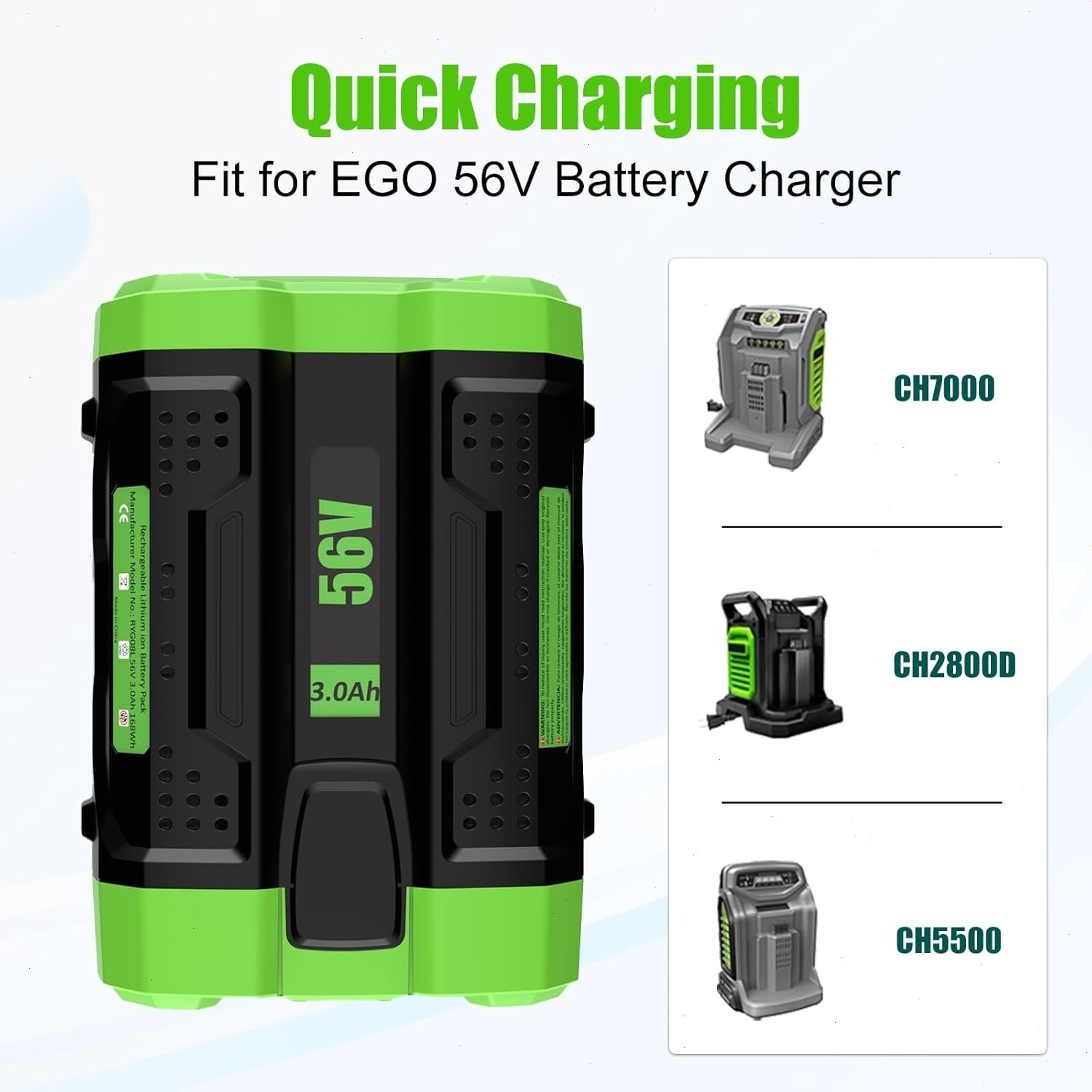 upgrade For EGO POWER+ BA1400T 56V 2.5 AH Battery w/ Fuel Gauge 56 Volt Power+