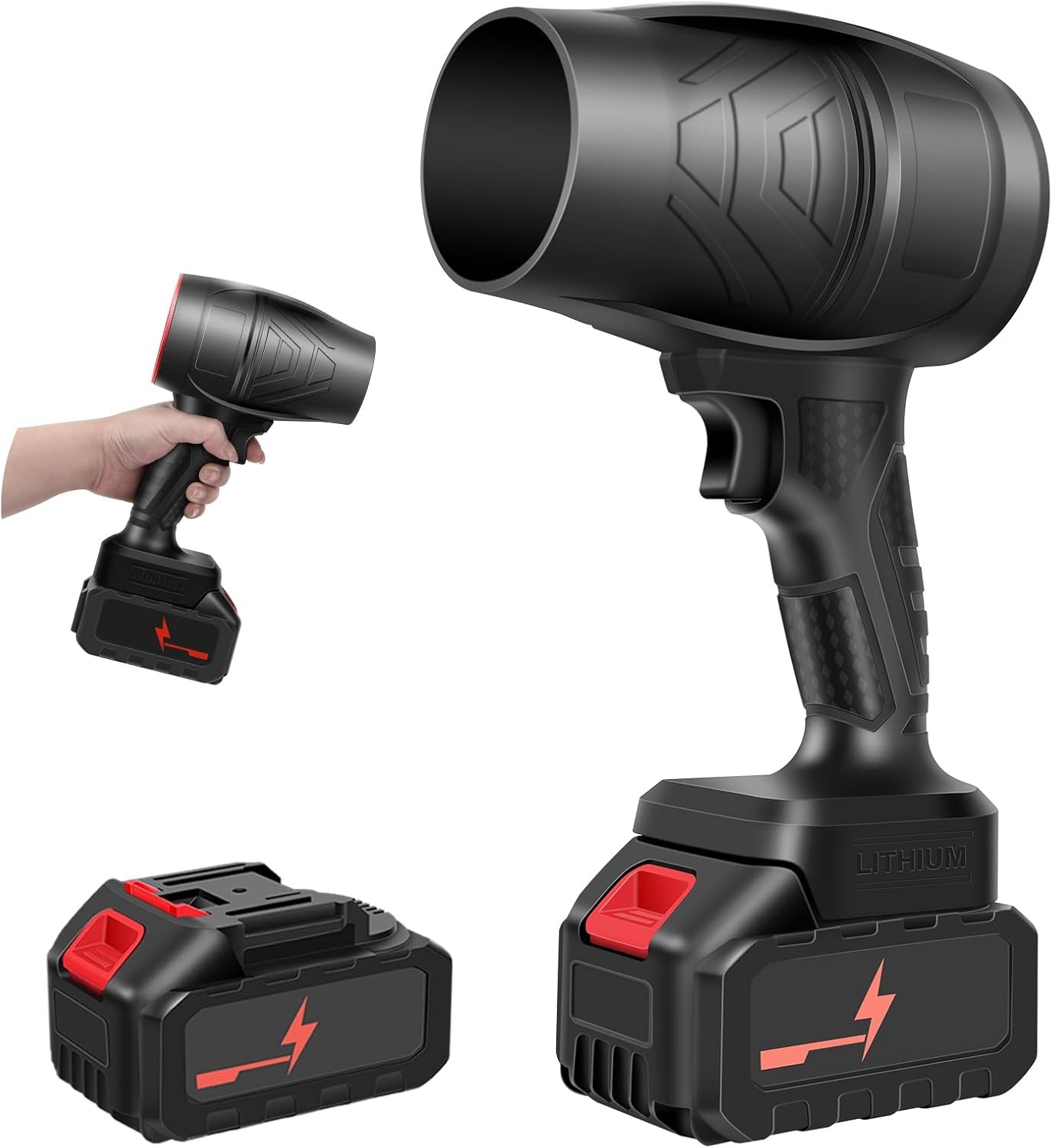 Cordless Leaf Blower Powerful Handheld 2x21V Batteries Lightweight Lawn Care