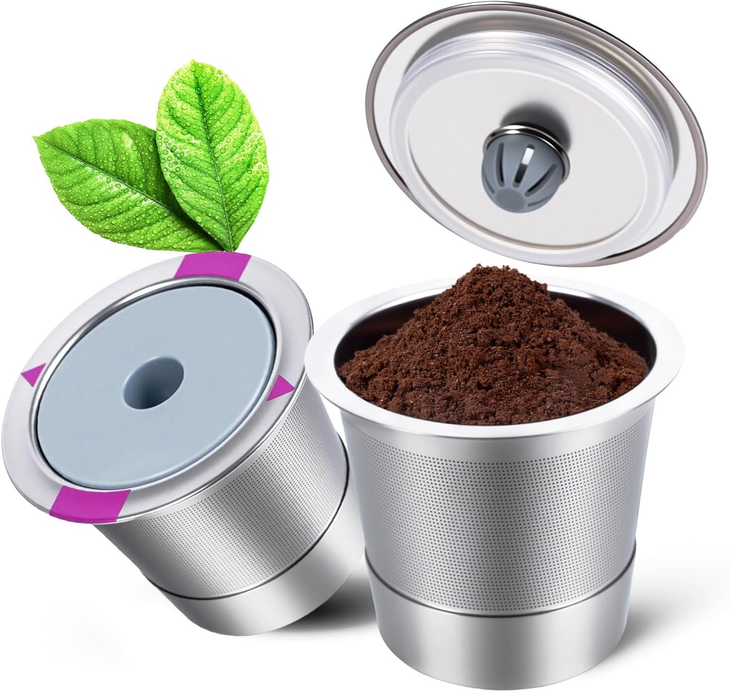 2 Pack K Cup Reusable Coffee Pods for Keurig: Stainless Steel Refillable K Cup –