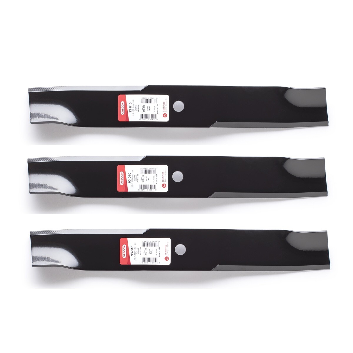 3PK Oregon 93-010 18″ Hi Lift Lawn Mower Blades for 52″ Repl BobCat 112111-02