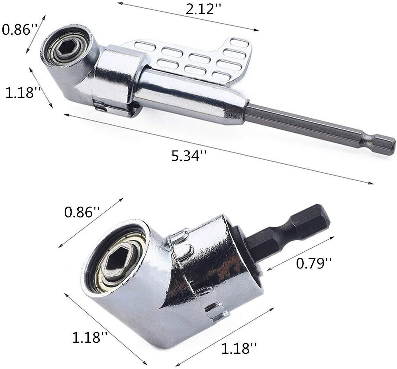 3-Piece 105 Degree Right Angle Drill Socket Adapter Flexible Shaft Extension Bit
