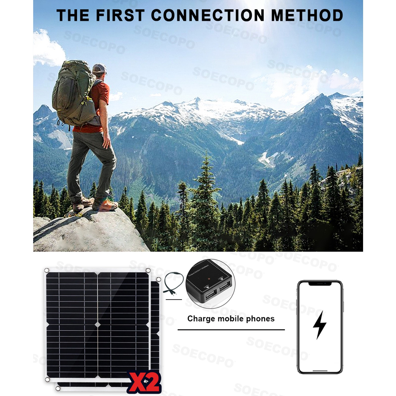 Complete 7000W Off-Grid Solar Kits 7000W Inverter 2pc 300W Solar Panel 110V/220V