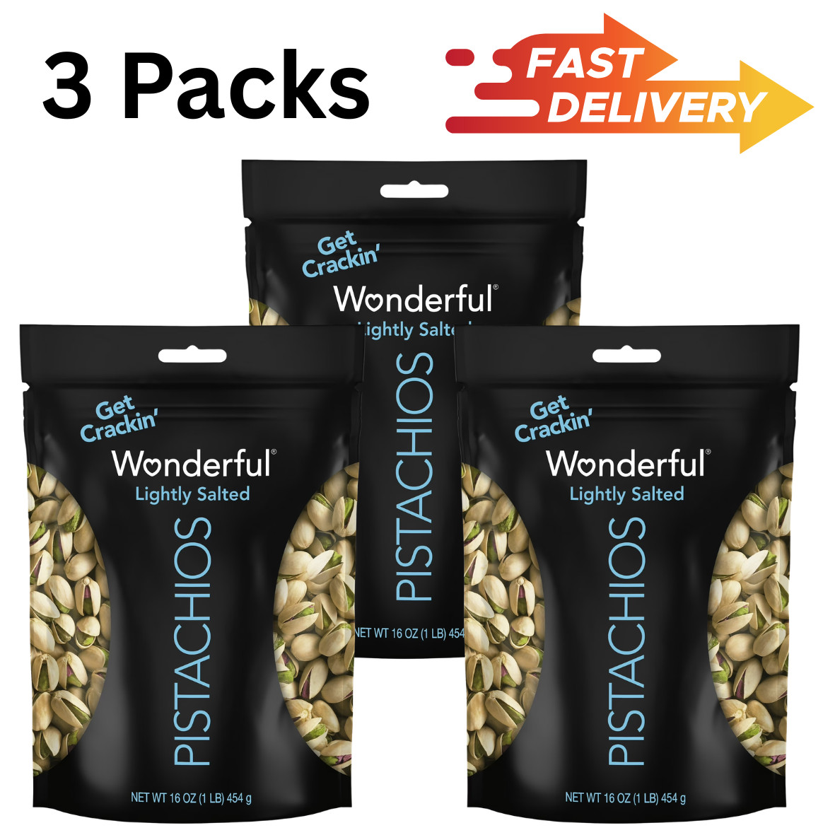 Wonderful Pistachios In-Shell Lightly Salted Nuts, 16 Ounce Resealable Bag