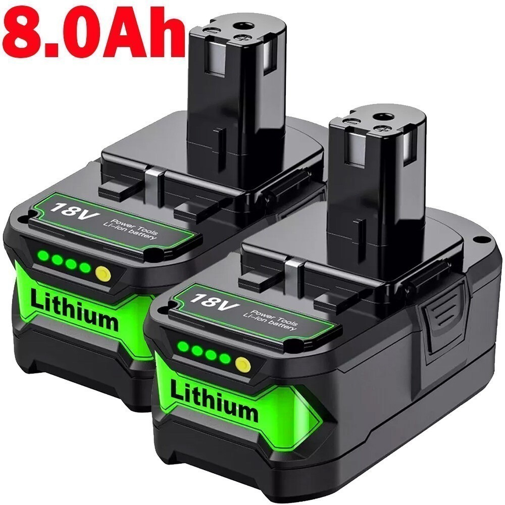 2PCS 8.0AH 12.0Ah For RYOBI P108 18V For One+ Plus High Capacity Li-Ion Battery