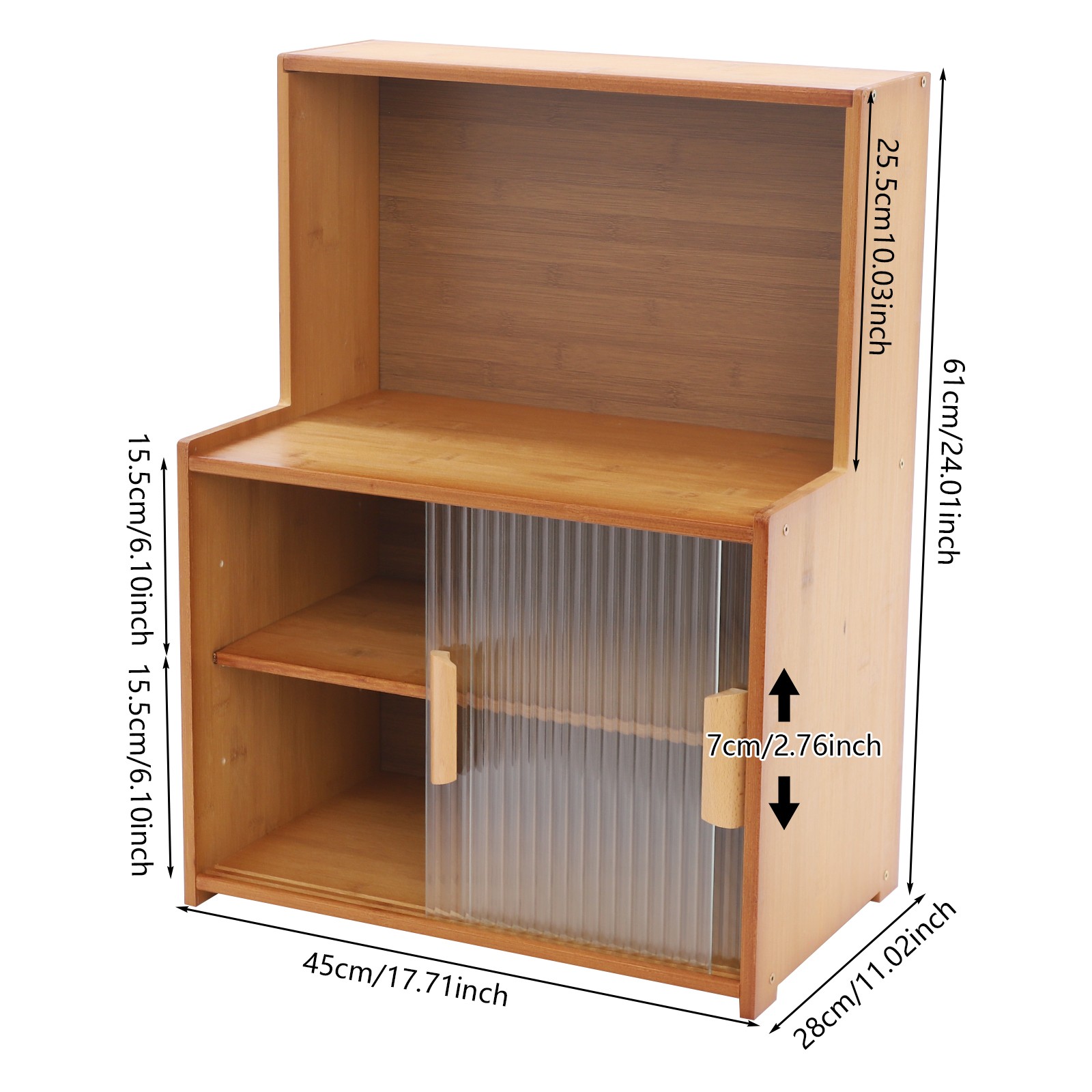 Kitchen Pantry Cabinet Small Storage Cabinet Cupboard with Sliding Glass Doors