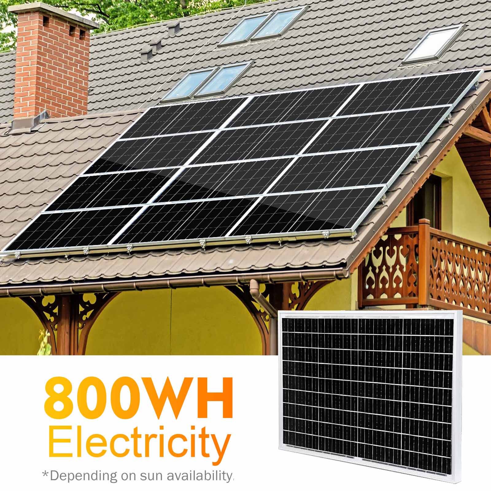 100W Solar Pane Kit 12V Battery Charger with MPPT Controller For Home RV Marine