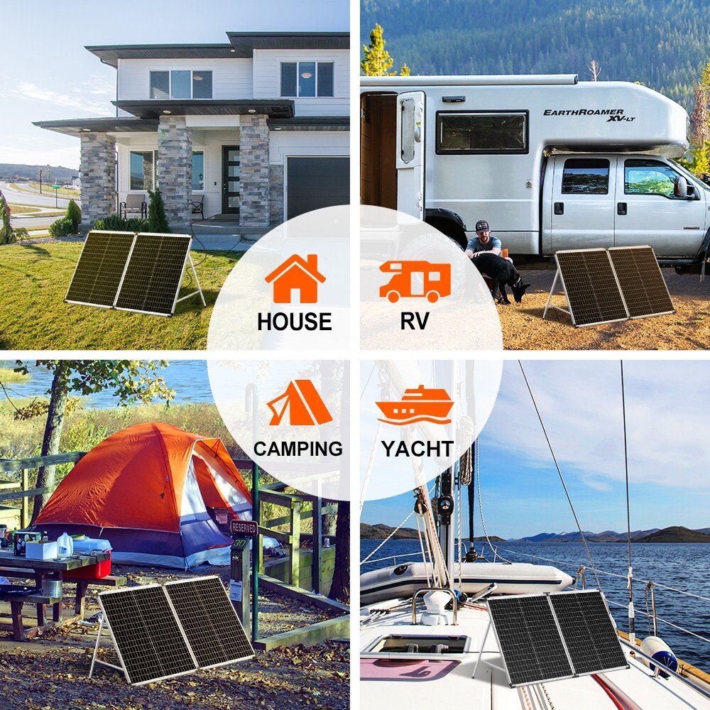 DOKIO Portable Foldable Solar Panel Kit 100W Solar Suitcase Caravan Boat Camper