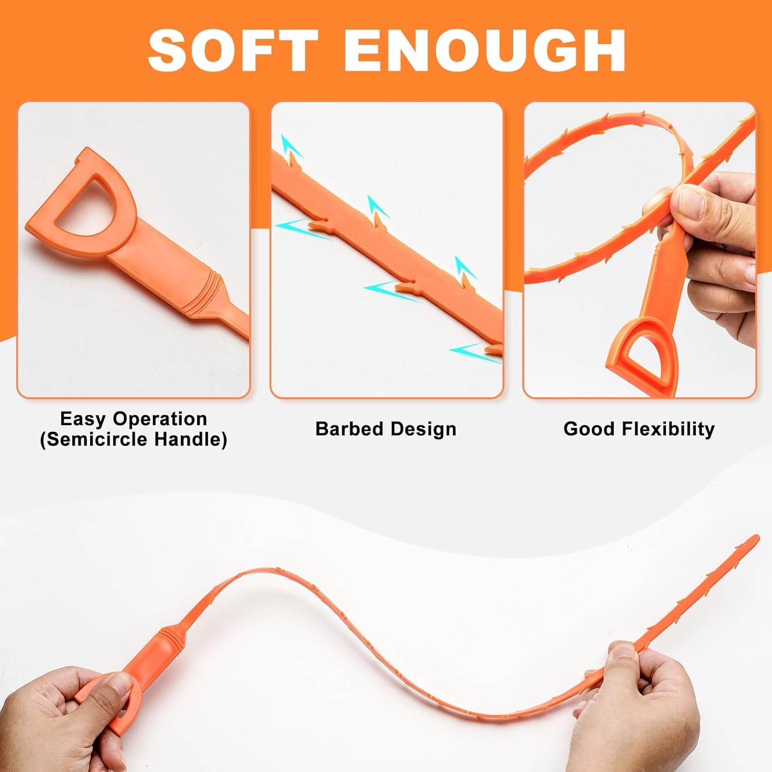 Drain Hair Catcher 20 Inch Drain Snake Shower Drain Hair Trap Clog Remover Lot