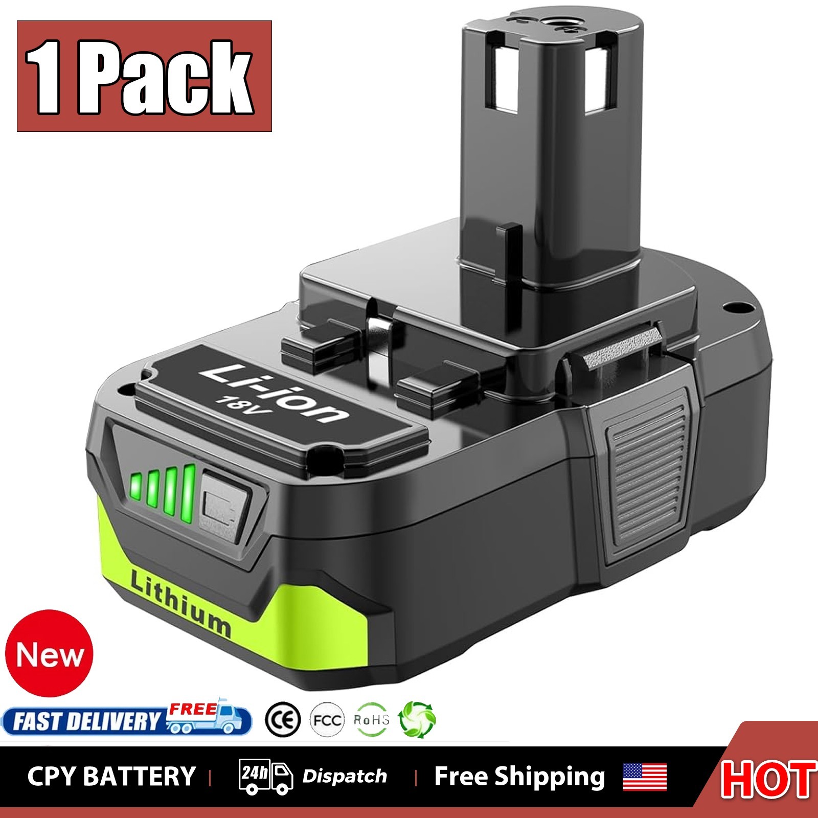 18V 3.0AH For Ryobi One Plus P103 18 Volt Lithium-ion High Capacity Battery New
