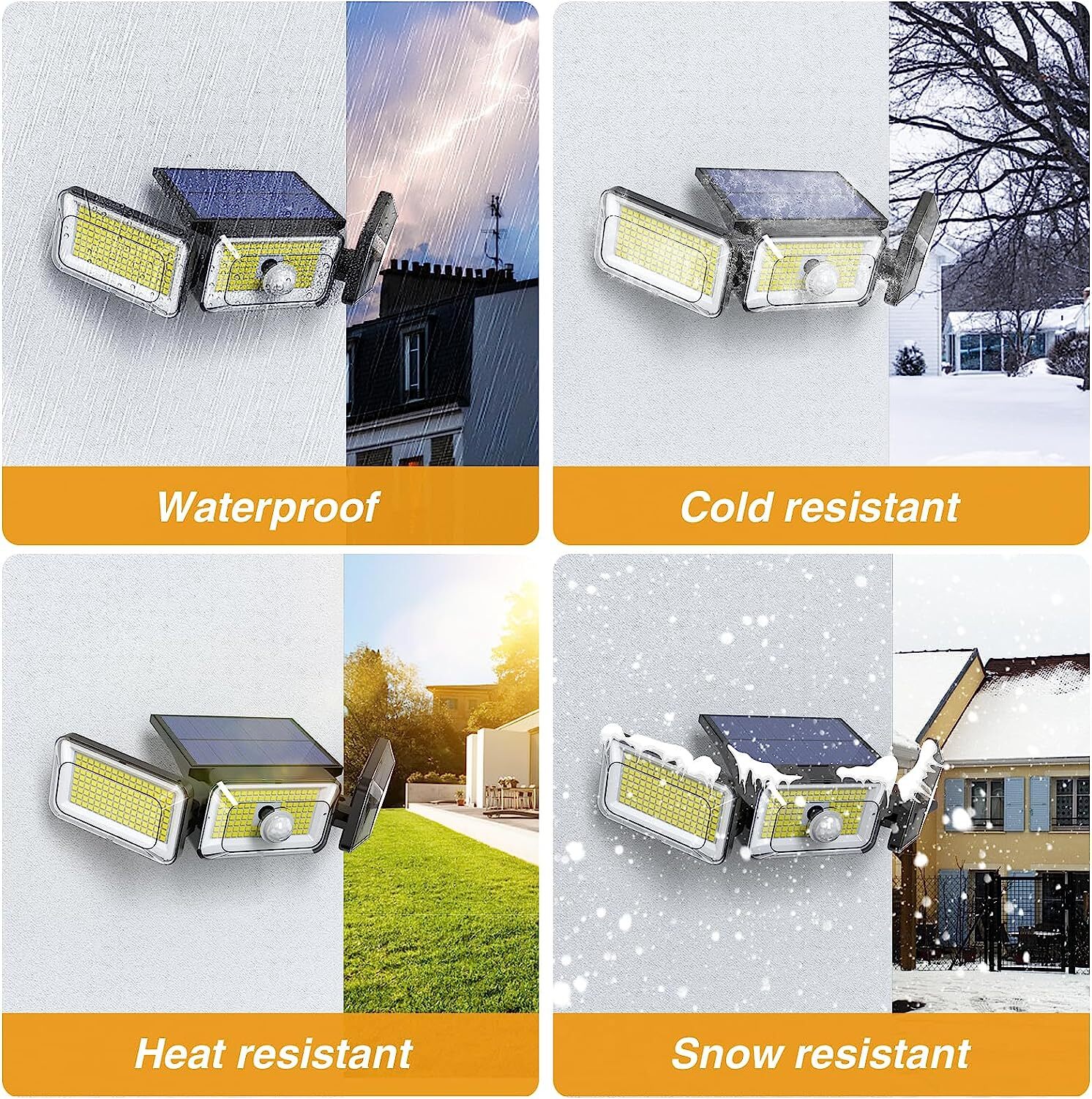 2 Pack LED Motion Sensor Solar Lights ,Outdoor IP65 Waterproof Security Lamp