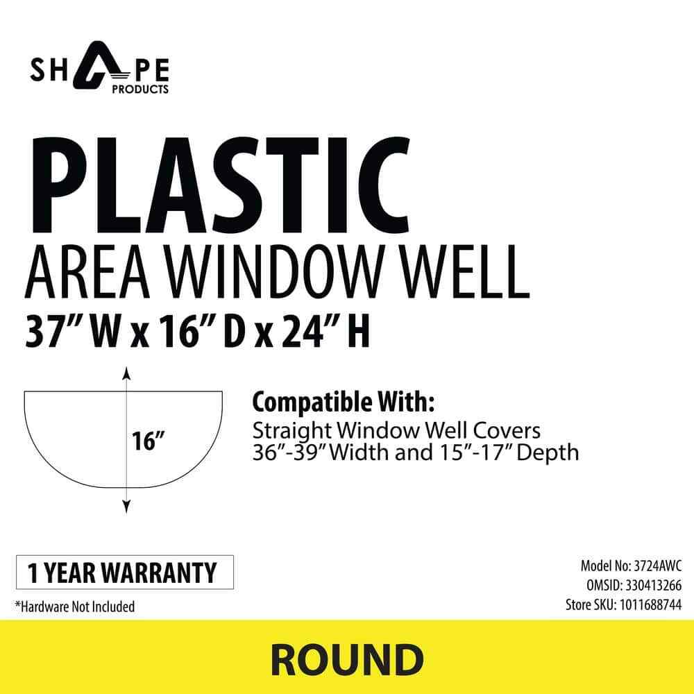 37 In. X 24 In. round Plastic Window Well