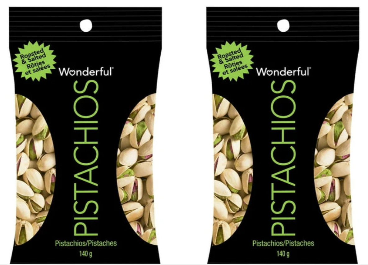 2 Wonderful Pistachios In-Shell Roasted and Salted Nuts TOTAL 9.8 Ounce