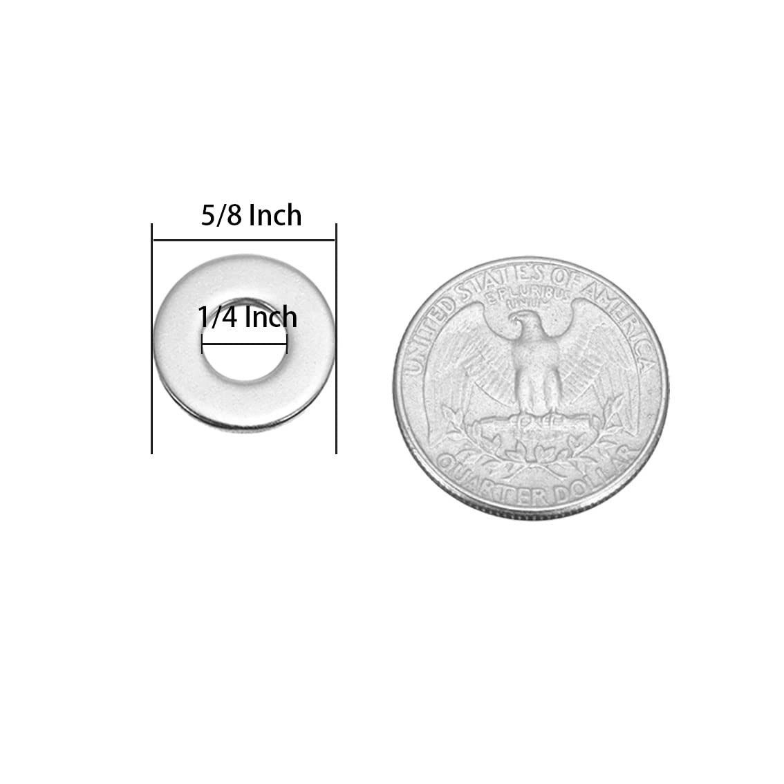 1/4″ Stainless Flat Washer, 5/8″ Outside Diameter, 18-8(304) 5/8 inches