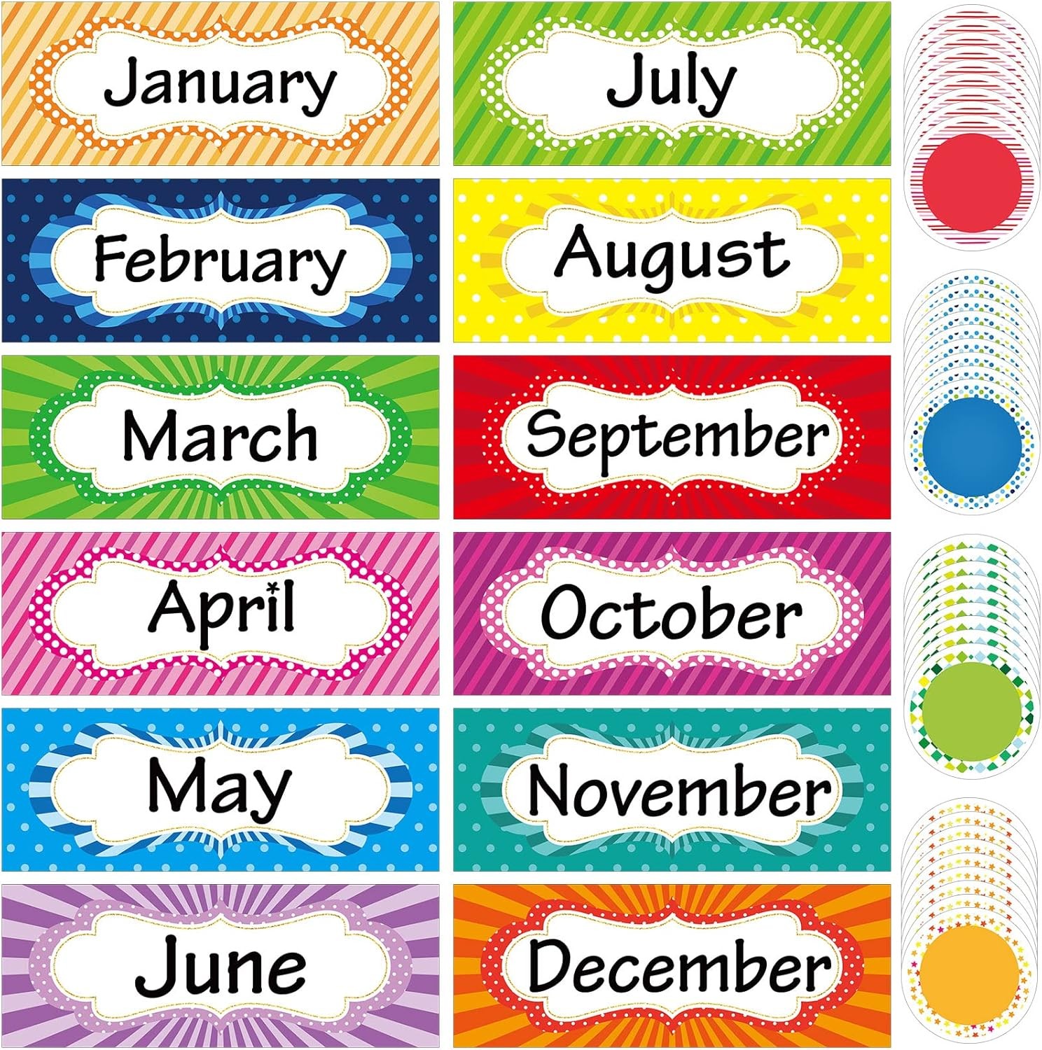 48 Pieces Holiday Monthly Headliners Set 12 Months of The Year