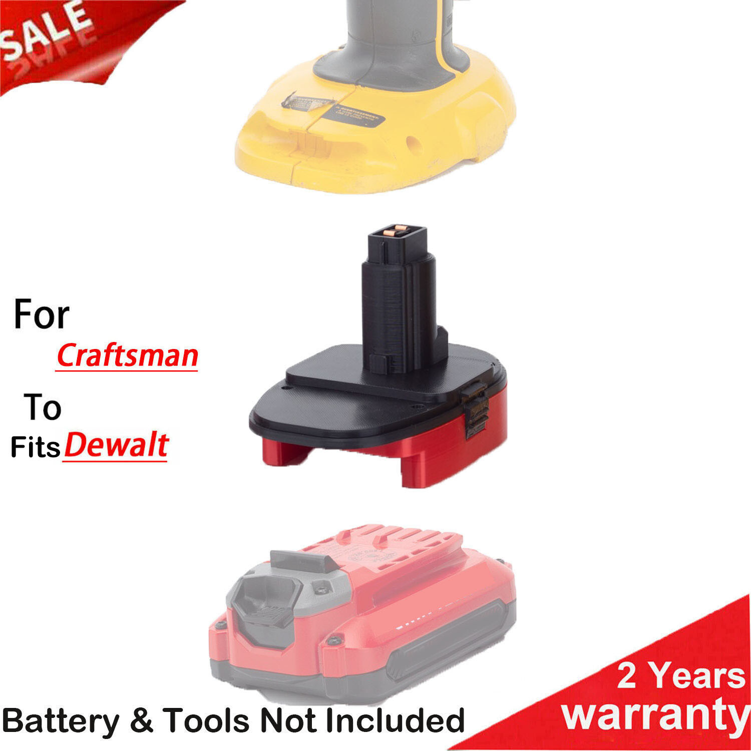 Adapter For Craftsman 20V Li-Ion Battery Fits For Dewalt 18V Ni-Cd Series Tool