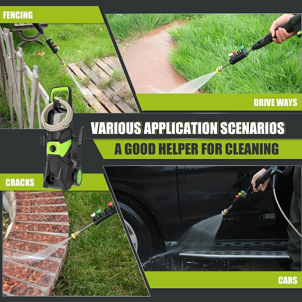 Electric Pressure Washer 5000PSI Max 2.5GPM Portable Power Washer 4 Quick Nozzle