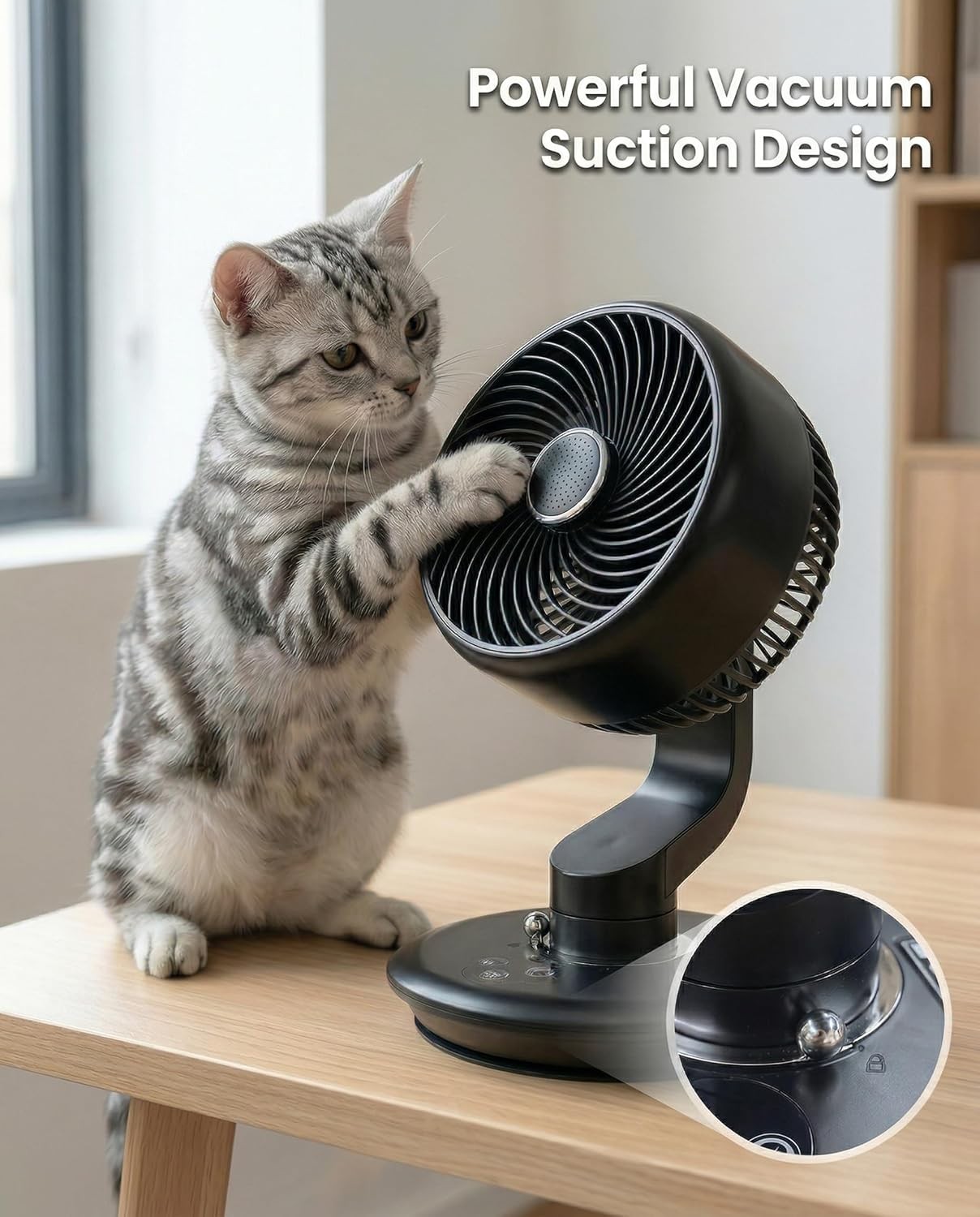 GAIITIR Desk Fan for Office,Oscillating Air Circulator Fan,30dB Quiet,12H Runtim