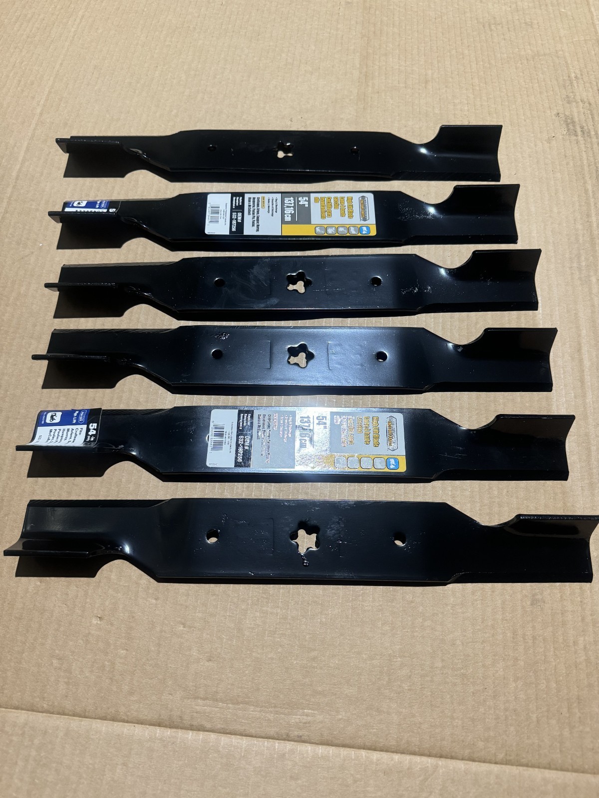 6 OEM HUSQVARNA 54″ LAWN MOWER DECK BLADES 187254 187256 FITS CRAFTSMAN POULAN