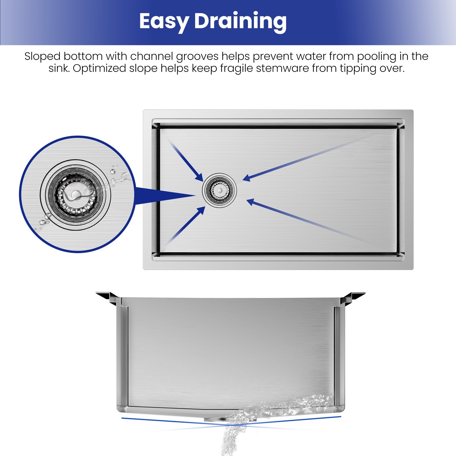 JOMOO 32″ Drop-In Kitchen Sink Workstation 18-Gauge Brushed Stainless Steel Bowl