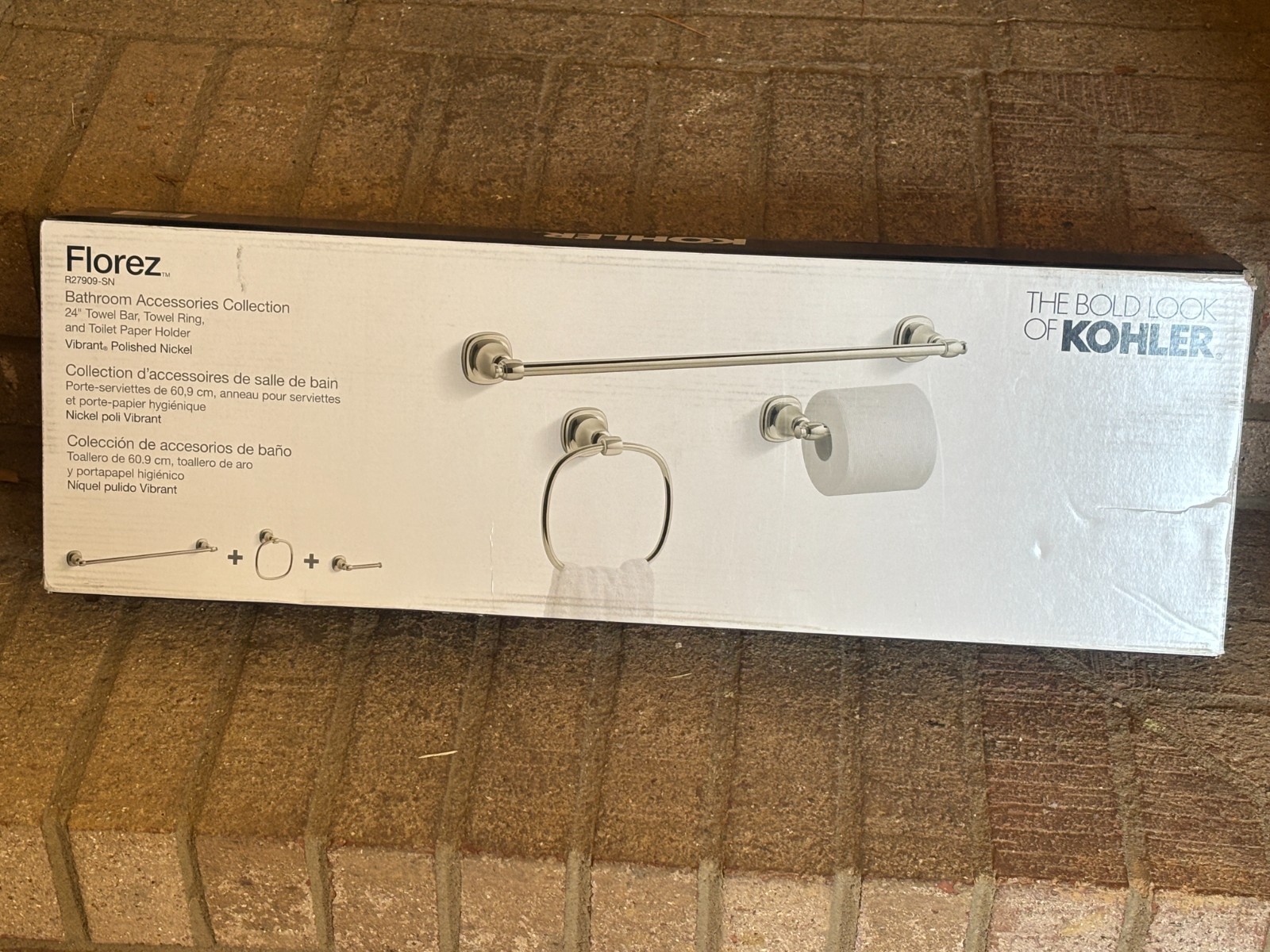 Kohler Florez Three-Piece Bathroom Accessory Set R27909-SN Polished Nickel