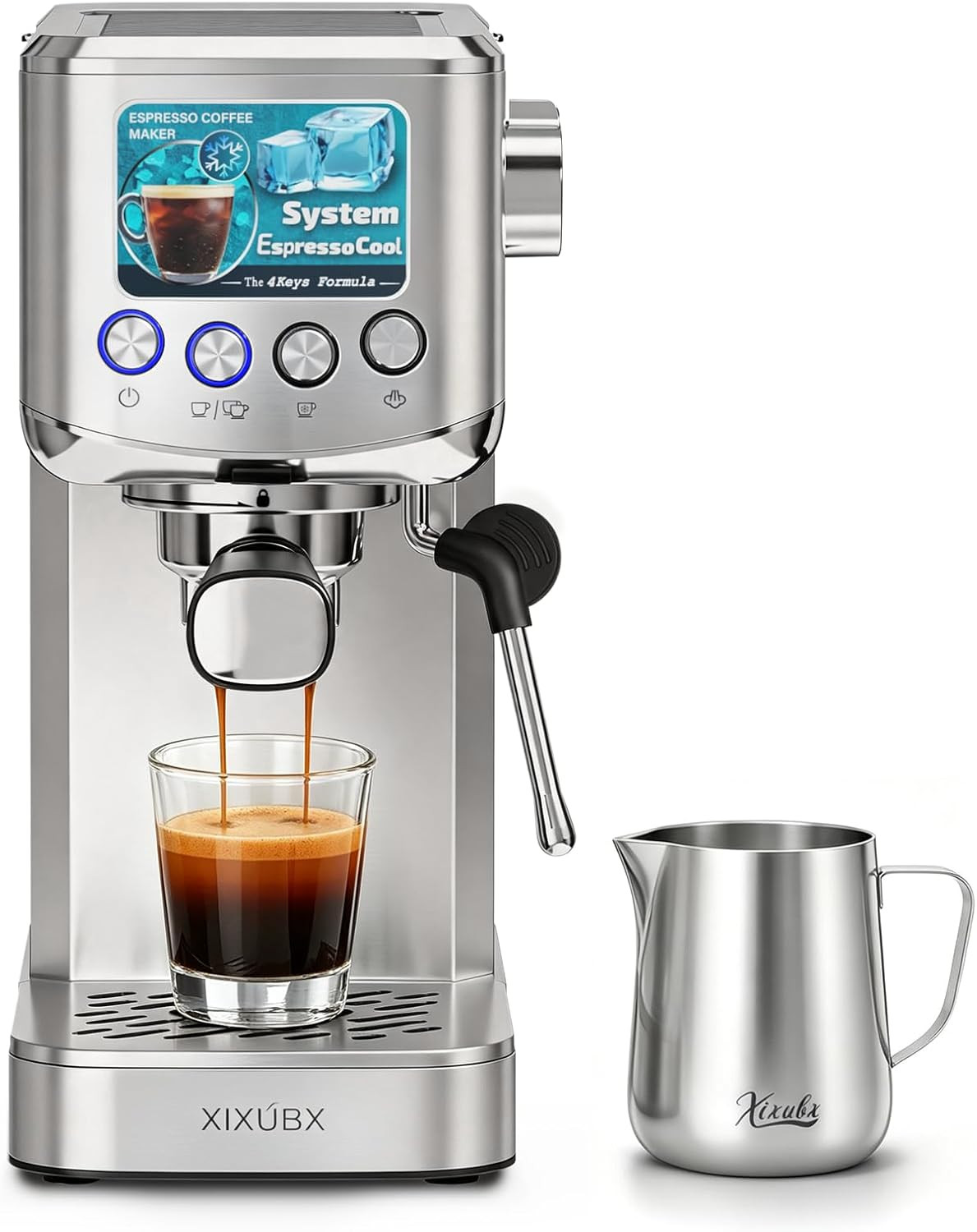 20 Bar Espresso & Cold Brew Coffee Maker with Milk Frother, 42Oz Removable Tank,