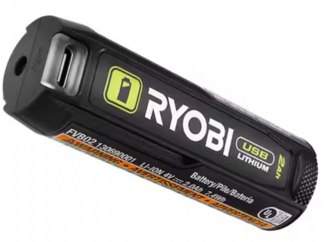 RYOBI USB Lithium 2AH Rechargeable Battery – FVB02 – ** OPEN BOX * TESTED **