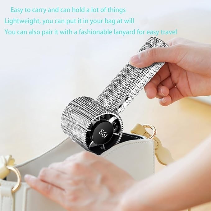 Portable Handheld Turbo Fan – Fashion Full Diamond 1800mAh