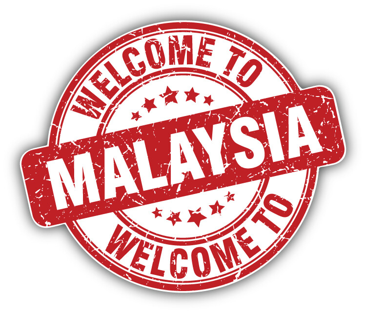 Malaysia Grunge Welcome Travel Stamp Car Bumper Sticker Decal