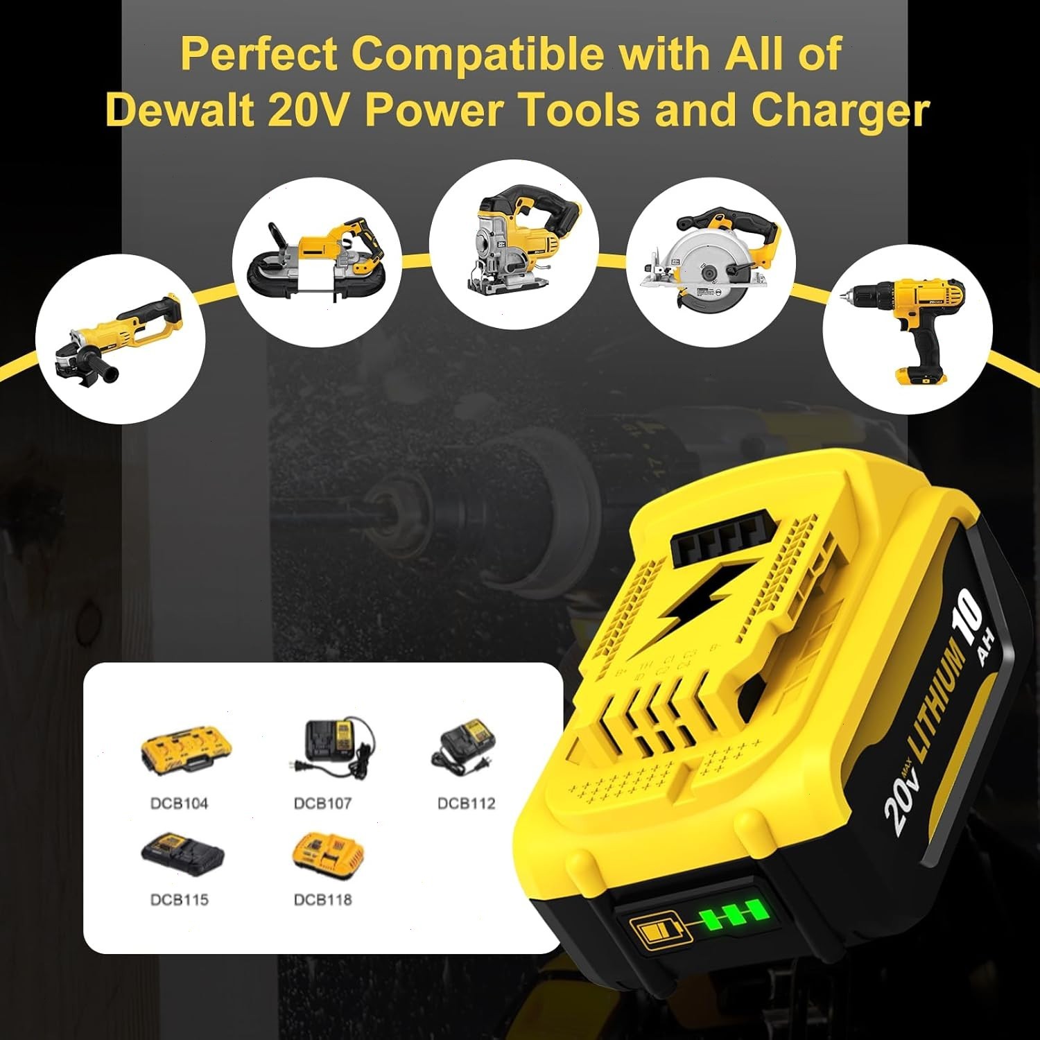 2Pack 10.0AH For DeWalt 20V 20 Volt Max XR Lithium Ion Battery DCB206-2 DCB205-2