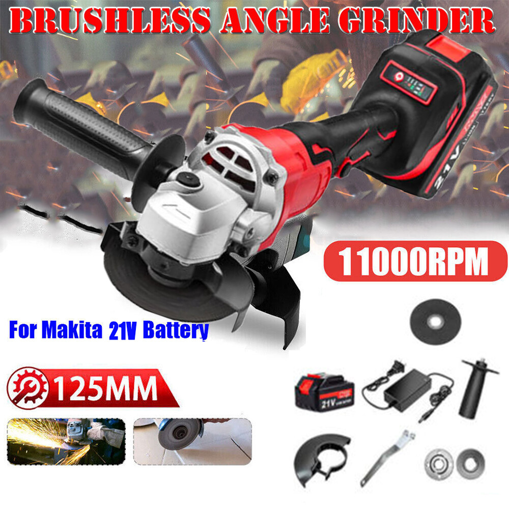 21V Cordless Angle Grinder Kit 11000RPM Power Tool Sander With Battery & Charge