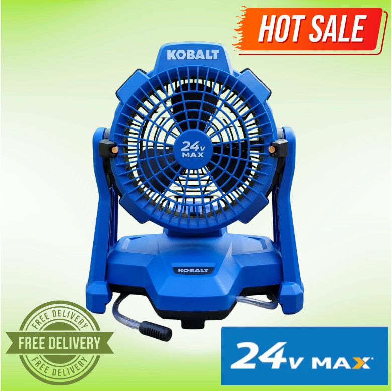 [HOT SALE] Kobalt 7-in High Velocity Indoor/Outdoor Misting Jobsite Fan Blue