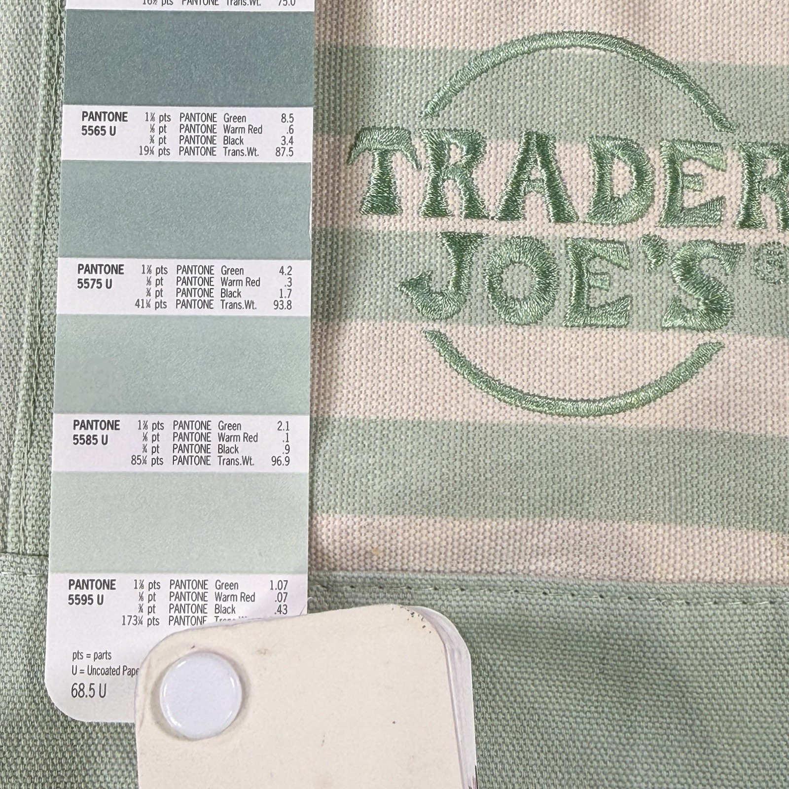 Trader Joe’s Striped Mini Canvas Tote Bag Pastel Green Summer 2026 Limited