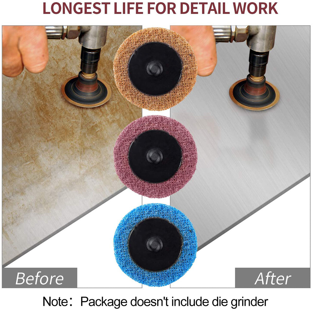 30Pcs 2 in Roll Lock Surface Conditioning Die Grinder Quick Change Sanding Discs