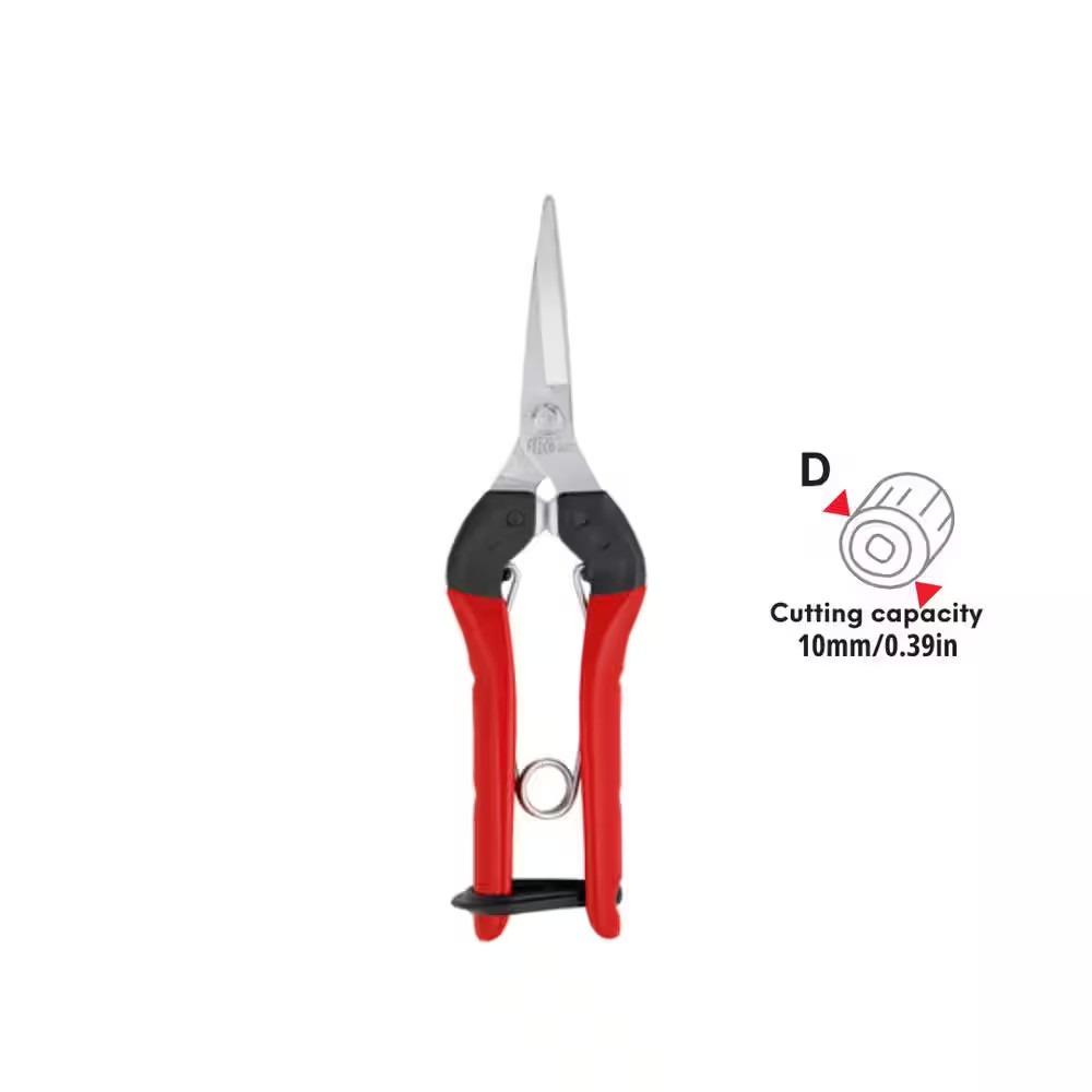 F322 7.5 In. Snip Pruning Shears with Bumpers, High Carbon Steel Blade with Coat